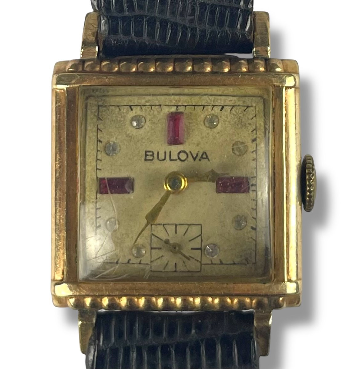 Bulova - Montre-bracelet avec Pierres Semi-précieuses - Amérique des années 60-photo-2